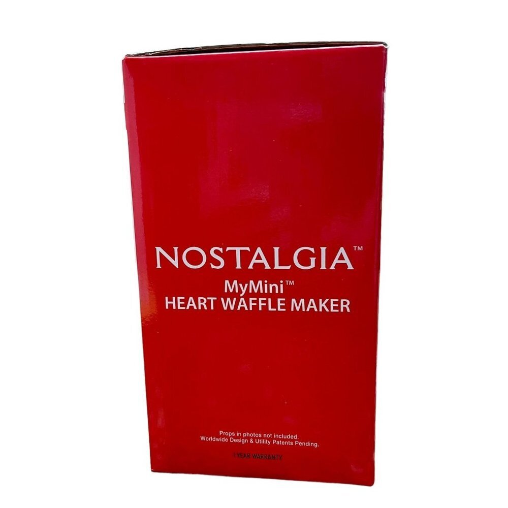Nostalgia MyMini Heart Shape Waffle Maker 5 Inch Red New Sealed - Picture 4 of 4